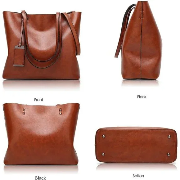 Elegant Women's Top Handle Satchel Handbag in Greased Leather - Chic Daily Use